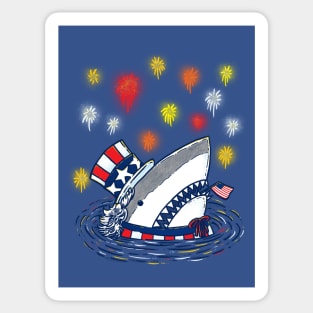 The Patriotic Shark Sticker